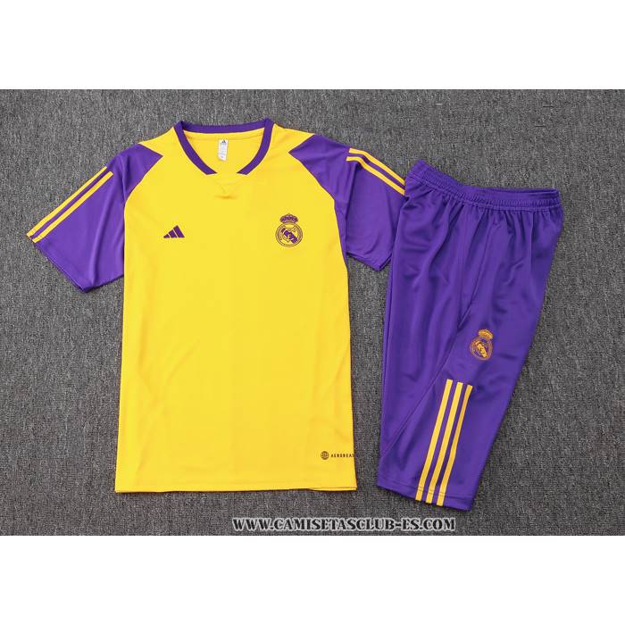 Chandal del Real Madrid 24-25 Manga Corta Amarillo - Pantalon Corto